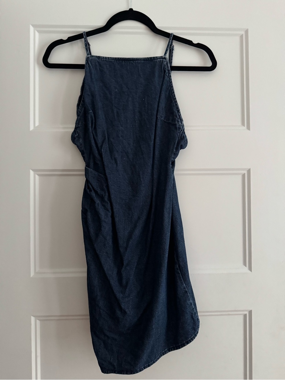 Zara Dark Navy Denim Midi Slip Dress